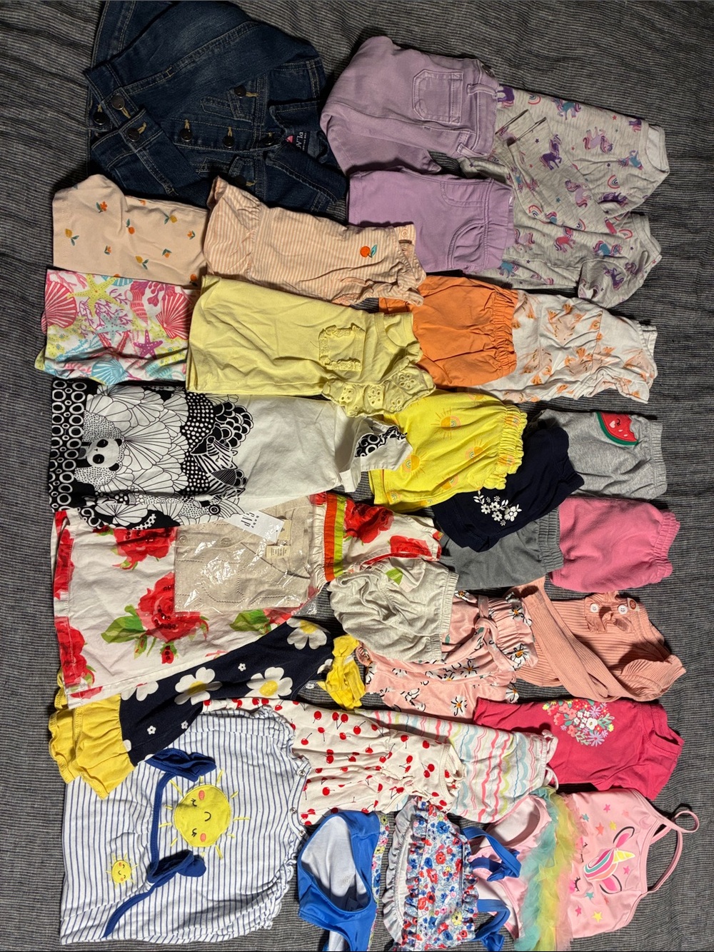 Girls 18 month Mixed Color Matching Set - Yellow Pink Purple Blue Floral